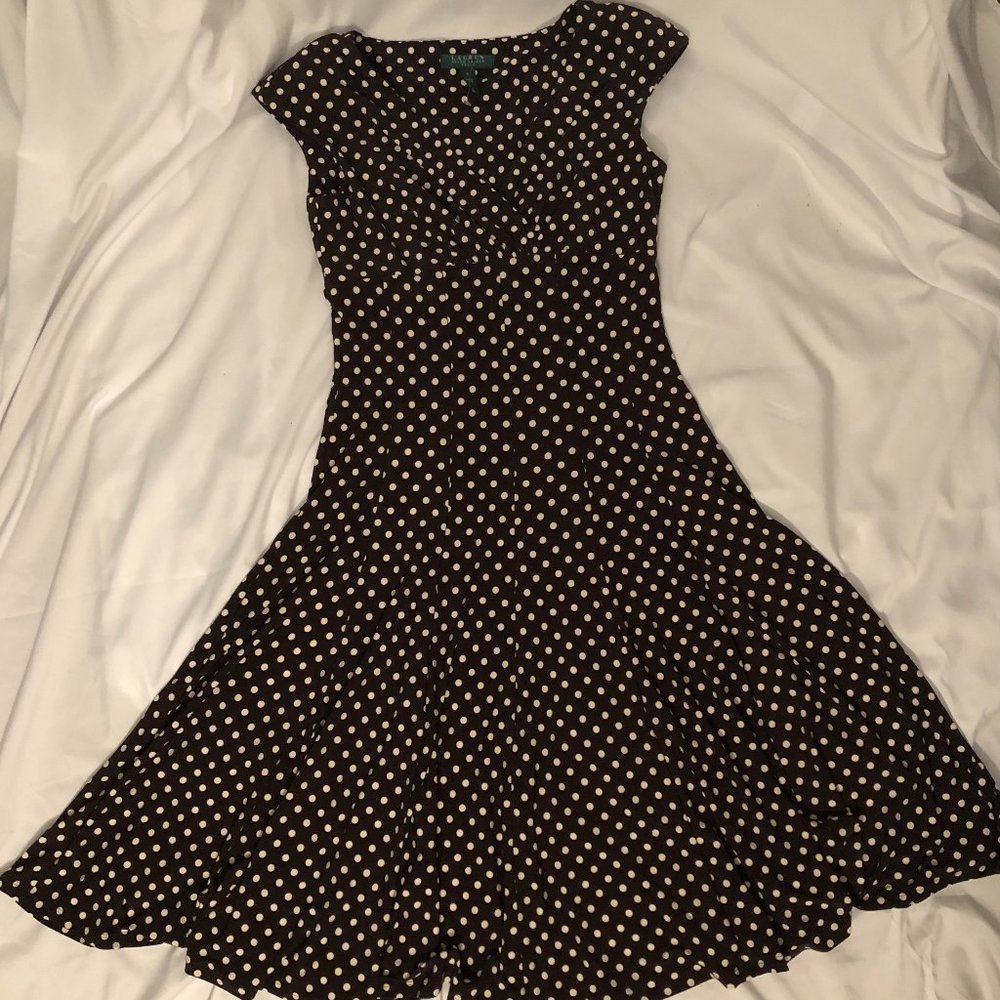 Ralph Lauren Poka-Dot Brown Dress